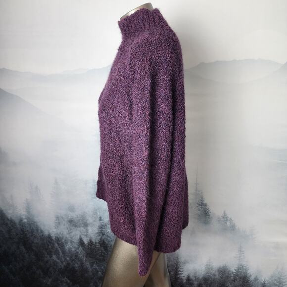 Ann Taylor Loft Wool Blend Purple Mock Neck Knit Sweater | Women's Small - Picture 5 of 12